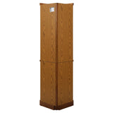 6 Shelf Lighted Corner Curio Cabinet with Adjustable Tempered Glass Shelves and Mirror Back, Oak W1693P170925