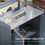 Potting Bench with Storage Cabinet-Gray 62222509