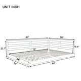 TOPMAX Acacia Wood Porch Swing Bed for Outdoor with Hemp Ropes - Full Size Patio Hanging Bed, 350lbs N717P265860B