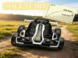 White 24V Electric Drift Go Kart, 7.5 MPH Max Speed, Adjustable Seat Growing Kids, Slow Start 58066727