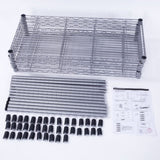 XM-304B Rectangle Carbon Steel Metal Assembly 5-Shelf Storage Rack Silver Gray 13746784