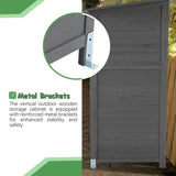 ZUN Outdoor Storage Shed with Lockable Door, Wooden Tool Storage Shed with Detachable Shelves and Pitch 55555063