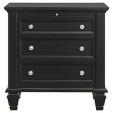 Black 3-drawer Nightstand with Pull Out Tray B062P145467