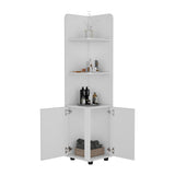 Malibu Freestanding Linen Cabinet, 2-Doors, Open Shelves -White B07092128