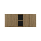 Portofino 150 Wall Cabinet, Double Door, Two External Shelves, Two Interior Shelves Natural Oak B200P286977