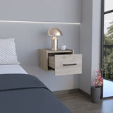 Floating Nightstand, Space-Saving Design with Handy Drawer and Surface, Light Gray B097P163091