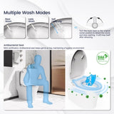 ZUN Smart Bidet Toilet Seat Adjustable Heated Seat with Water Temperature and Pressure Adjustment 07727258