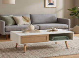 Modern Coffee Table with Storage,41.3 Inch Rectangle Wooden Accent Center Tables with Sliding PE 66198783