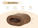 Handwoven Cat Cave House - Indoor Kitten Bed with Double-Sided Seasonal Mats, Sturdy Pet House for 91509379