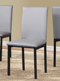 Noyes Faux Leather Seat Metal Frame Dining Chairs, Set of 4, Gray T2574P164525