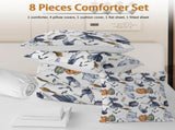 8 Pieces Halloween Comforter Set, Witch Pattern Bed in A Bag Bedding - Comforter, 2 Pillow Shams, 51951982