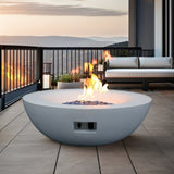 42 Inch Outdoor Concrete Propane gas Fire Pit bowl in Antique white color W2620P182362