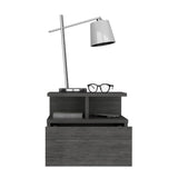 ZUN Adele Floating Nightstand with Drawer and Open Storage Shelves B200P173190