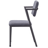 ZUN Grey Open Back Upholstered Office Chair B062P186473