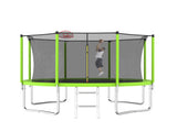 12FT Trampoline Green for Kids & Adults with Basketball Hoop and Ball ,Recreational Trampolines with K1163139545