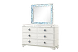 Laguna Modern Style 6- Drawer Dresser Made with Wood, Hidden Jewelry Drawer and Crystal Accents in B009P270823