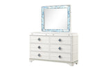 ZUN Laguna Modern Style 6- Drawer Dresser Made with Wood, Hidden Jewlry Drawer and Crystal Accents in B009P270823