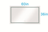 ZUN 60*36 LED Lighted Bathroom Wall Mounted Mirror with High Lumen+Anti-Fog Separately Control+Dimmer W92864287