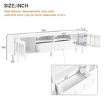 ZUN ON-TREND Cream Style TV Stand LED Light Strip for TVs Up to 80'', Graceful Entertainment Center N721P180476K