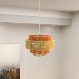 Dorset Pendant Lamp - White and Natural/Terracotta B183P301070