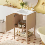 20-inch Bathroom Vanity with Ceramic Sink, Freestanding Single Vanity Set with Soft Closing Door, 91614210
