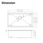 ZUN 33x19x10"Undermount Single Bowl Stainless Steel Kitchen Sink with Workstation W2898P228912