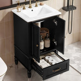 20" Bathroom Vanity with Sink, Bathroom Cabinet with Two Doors, Magnetic Door Stopper and Adiustable N725P195132B