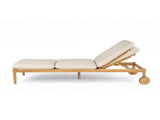 Riviera Outdoor Chaise Lounge with Wheels, Acacia Wood Frame N775P287338T