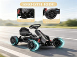 Black Kids Pedal Go Kart, Adjustable Seat, Durable Swing Axle, Safe Outdoor Ride-On Toy 03511045