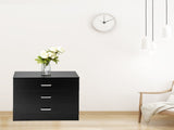 Modern Simple 3-Drawer Table Nightstand Dresser Black 39538677