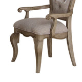 Beige and Antique Taupe Arm Chair with Button Tufted B062P209240