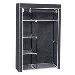 ZUN 64" Portable Closet Storage Organizer Wardrobe Clothes Rack with Shelves Gray 48294238