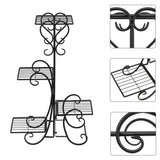 ZUN 4 Potted Square Flower Metal Shelves Plant Pot Stand Decoration for Indoor Outdoor Garden Black 34517195