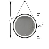 24inch Bathroom Led Classy Vanity Mirror with focused backplane,Black aluminum alloy frame,High W1992P211230