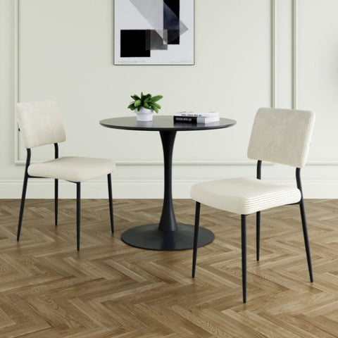 ZUN Modern beige simple velvet dining chair fabric upholstered chair Family bedroom stool back dressing, 79920643