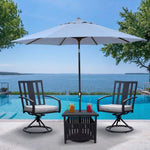 ZUN Patio Steel Bistro Dining with Umbrella Hole, Outdoor Leisure Coffee, Square Umbrella 16118664