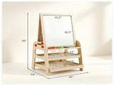 2-in-1 Wooden Kids Art Easel with Marble Run, Magnetic Whiteboard Standing Easel with Storage 31024671