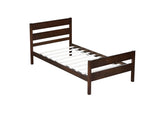 Twin Bed with Headboard and Footboard,Espresso W504P262994