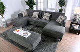 Contemporary Style Ottoman Gray Color Chenille 1pc Ottomans Living Room Furniture Plush Seat B011P305632