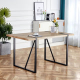 ZUN Rustic Industrial Rectangular Wood Dining Table For 4-6 Person, With 1.5" Thick Engineered Wood W1151133342