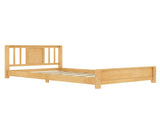 Twin Size Platform Bed Frame Headboard, Solid Wood Low Profile Platform Bed Frame, Floor Bed W1580P438799