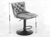 Swivel Velvetstools Adjusatble Seat Height from 25-33 Inch,17.7 inch base, Modern Upholstered W1143P324533