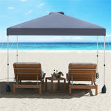 10 X 10 FT Gray Pop up Tent with Wheeled Bag and 1 Sidewall 09507160