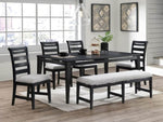 ZUN Modern 1pc Dining Bench Black Frame Upholstered Cushion Plush Comfort Seat Kitchen Dining Room B011P218341