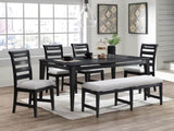 ZUN Modern 1pc Dining Bench Black Frame Upholstered Cushion Plush Comfort Seat Kitchen Dining Room B011P218341