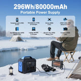300W Portable Power Station, 296Wh 80000mAh Lithium Battery Generator Solar for Outdoor Camping RV 80597115