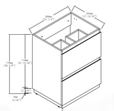 ZUN 24" Bathroom with Double drawer, Freestanding Bathroom Cabinet,Engineering Wood,Oak W1972P188241