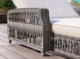 Outdoor Long Reclining Chaise, Wicker Lounge with Armrests, Patio Adjustable Recliner with Soft 81501367