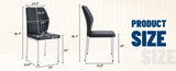 Luxury Simple Chair - Set of 4 BLACK PU Material High Resilience Dining Chair with Metal Silver W1151P282690
