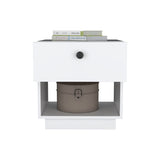 ZUN Paris 1 Drawer Nightstand , End Table, Side Table Open Lower Shelf -White B20092136